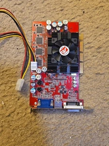 Retro Vintage Gaming AGP card ATI Radeon 9500 Pro 128M Video VGA DVI Video Card - Picture 1 of 4