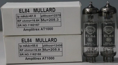 EL84 Mullard hecho en GT Gran Bretaña Amplitrex probado cantidad 1 MP (2 piezas) Foto 1 de 4