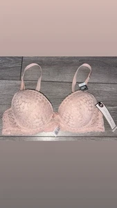 Sujetador Marilyn Monroe Talla 36B Súper Suave Ligeramente Forrado Encaje Rosa Nuevo Con Etiquetas  - Imagen 1 de 5