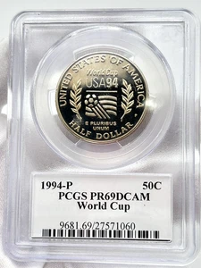 1994-P Olympic World Cup Soccer 1/2 Half Dollar 50c PCGS PR69DCAM PF69 Mercanti - Picture 1 of 2