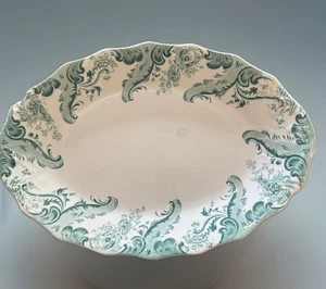 Antique W.H. Grindley Argyle Teal Porcelain Transferware Platter Victorian 1890 - Picture 1 of 12