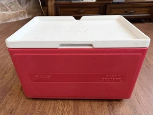 Coleman Party Stacker Cooler Rosso #9223 Cassetta del Ghiaccio Impilabile 48 Lattine Vintage - Foto 1 di 7