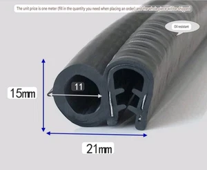 Autotürdichtung Gummikante Kofferraumverkleidung Motorhaube Boot 15mm x 21mm Griffe 1mm bis 5mm - Bild 1 von 4
