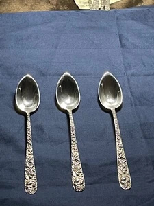 6 1/8” 3pc Repousse Grapefruit Spoon by Kirk & Son Sterling - Picture 1 of 4