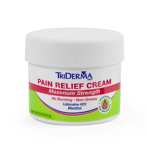 TriDerma Pain Relief Cream,  with Lidocaine and Menthol, 2 oz jar - Picture 1 of 10