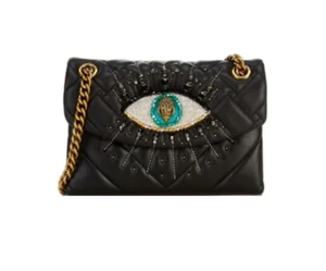 Borsa a tracolla Kurt Geiger London Mini Kensington in pelle nera malocchio nuova con etichette - Foto 1 di 8