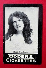 OGDENS TAB  SCARCE ANTIQUE CIRCA 1901 CIGARETTE CARD  ACTRESSES  MISS STANHOPE