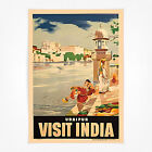 Vintage travel poster - A4 - Visit India Udaipur