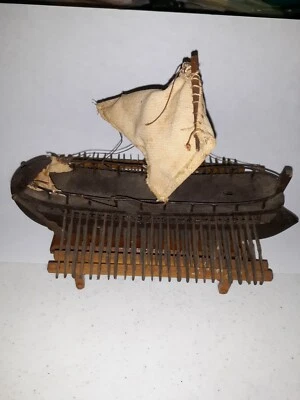 ARTE DE TRINCHERA ENVÍO VIKINGO barco de madera hecho a mano de alta calidad ES APROXIMADAMENTE 8"X5"X6" Foto 1 de 4