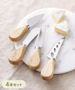 Juego de 4 cuchillos de queso para quesos blandos para quesos duros 3 monedas KITINTO - Imagen 1 de 10