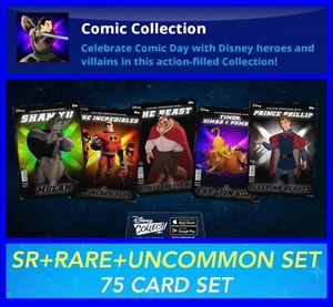 COMIC COLLECTION SR+RARE+UC 75 CARD SET-TOPPS DISNEY COLLECT DIGITAL - Picture 1 of 1