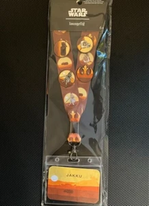 Star Wars Lanyard Jakku Land +Card Holder & 4 Pins Set Lot Loungefly Collectible - Picture 1 of 5