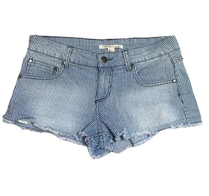 cute forever 21 size 27” waist ladies blue and white denim striped short shorts - Picture 1 of 11