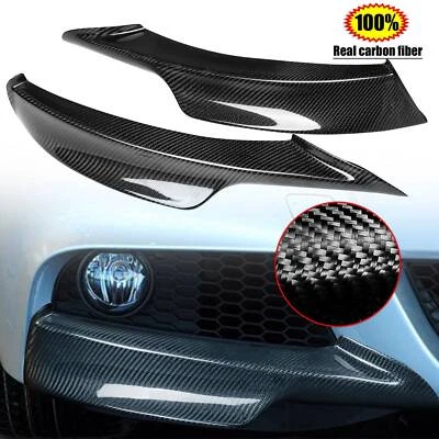 For BMW 3 Series E90 325i 335i M-Sport 09-12 Carbon Fiber Front Bumper Splitters - Image 1 of 4