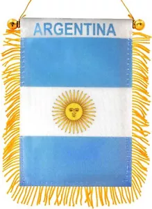 Espejo retrovisor Anley 4 X 6 pulgadas Argentina ventana flecos bandera colgante coche decoración - Imagen 1 de 7