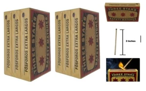 Swedish Match Three Stars Extra Long Safety Matches 6 Packs of 45 Strike each PK - Picture 1 of 10