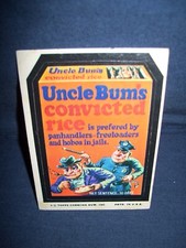 Wacky Packages Uncle Bum's Convicted Rice Sticker Series 10 Tan Back 1974