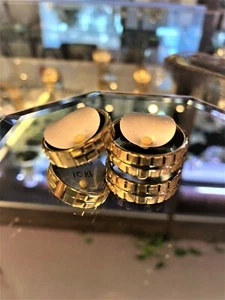 Wedding Band Pair – Solid Pattern w/ Box Pattern Stripes 10kt Gold Rings - Bild 1 von 6