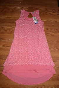 NWT Womens MOD-O-DOC Pink Burnout Jersey Keyhole Dress Lined Sleeveless M Medium - Picture 1 of 2