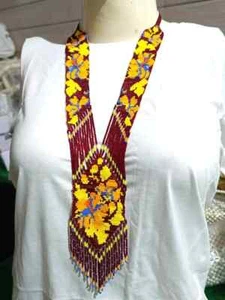Handmade Necklace Seed Bead Boho American Style Netiv Beaded Multi Strand - Picture 1 of 2