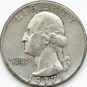 1937-P Washington Quarter 25C VF Very Fine * Nice Original Surfaces! 1937P - Picture 1 of 2