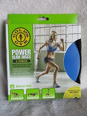 全新带盒 Gold's Gym Power Glide 光盘臀部/大腿锻炼带奖励锻炼 DVD  — 第 1/4 张图片