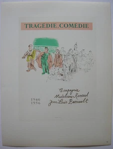 Raoul Dufy Tragédie Comédie Renaud Orig Lithografie 1959 Maitres de l'Ecole  - Bild 1 von 2