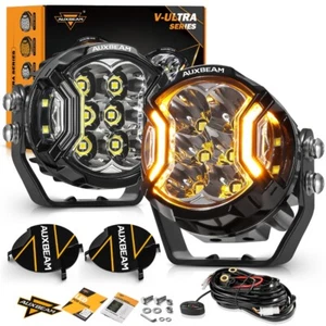 AUXBEAM 3 Inch 108W LED Side Shooter White Pod Lights W Amber DRL For Cars Boat - Picture 1 of 12