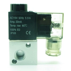 3 Way Port 2 position NC Pneumatic Air Solenoid Valve 1/8" AC110V 3V1-06 - Picture 1 of 10