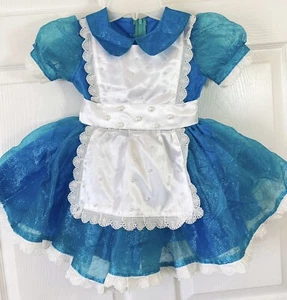 Vintage 80s Handmade Glitter Pearl Pinafore Ruffle Pageant Party Dress Sz 4/5 - Picture 1 of 10