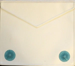 White Candidate Member Apron Faux Leather Blue ties - Picture 1 of 2