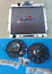 3 row Aluminium Radiator + Fans for Chrysler Valiant VG VJ HEMI 6 Cyl AT MT - Picture 1 of 7