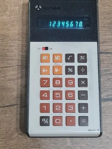 Vintage Calculator ROCKWELL Electronic 24RD 2 - Works With Original Belt Pouch - Picture 1 of 5