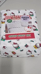 2024 Hello Kitty Christmas Queen Bed Sheet Set NEW Holly Gifts - Picture 1 of 3