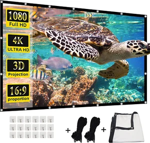 200 Inches Projector Screen,Huanyingbjb 4K 16:9 HD Rear Front Projector Screen F - Picture 1 of 12