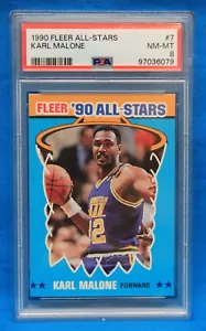 1990 FLEER ALL-STARS # 7 Karl Malone PSA 8 NM-MT # 97036079 UTAH JAZZ !!! - Picture 1 of 2