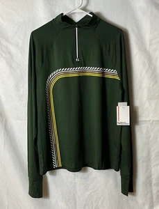 VTG Sports Illustrated Mens L Oregon Ducks Green 1/4 Zip Pullover Yellow NWT - Picture 1 of 10