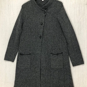 Chaqueta de punto Jill para mujer L espiga gris negro manga larga abrigo de carrera - Imagen 1 de 9
