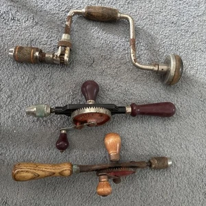 3 Vintage Hand Crank Drills By Stanley All Work Smoothly From Dads Workshop - Picture 1 of 2