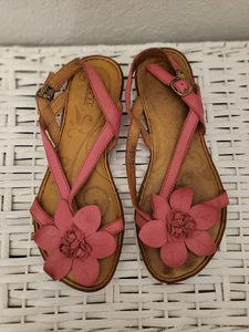 Born Parlor rosa Blumen Sandalen Damengröße 7M gebraucht - Bild 1 von 5