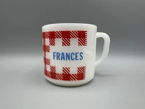 Westfield Tasse rot kariert Gingham Milchglas personalisiert Francis Vintage - Bild 1 von 6
