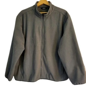 Lands End men's XXL mock neck full zip outdoor Gray Nature Trail jacket pockets - Picture 1 of 6