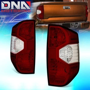 For 2014-2021 Toyota Tundra Chrome Housing Dark Red Lens Tail Brake Lights Lamp - Picture 1 of 7