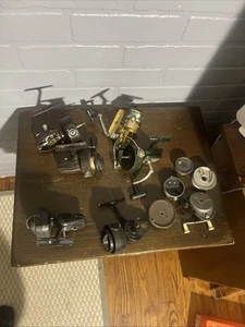 Large Lot Vintage Fishing Reel FOR USE OR PARTS ZEBCO Olympic Mitchell Daiwa (6) - Picture 1 of 19
