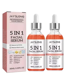 Face Serum Moisturizing Whitening 5 in 1 Vitamin C Hyaluronic Acid Facial 30ml - Picture 1 of 12