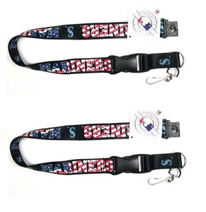 Seattle Mariners MLB Stars & Stripes Lanyard 2 Pack - Picture 1 of 2