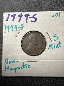 1944-S Lincoln Wheat Cent. San Francisco Mint. Non Magnetic. - Picture 1 of 4