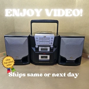 JVC Boombox Bookshelf Stereo CD Player Tape Recorder FM Radio PC-X550BK - Picture 1 of 24