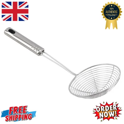 1Pice Stainless Steel Ladle & Spider Skimmer Fry Spoon Mesh Strainer - Image 1 of 4