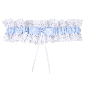 Liguero de Boda Novia, Lazo Azul Encaje Pierna Elástica Elegante Boda Ac... - Imagen 1 de 7